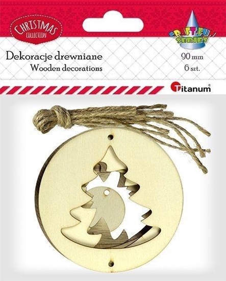 Picture of Titanum Drewniane zawieszki choinka 6szt