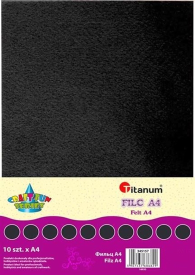 Изображение Titanum Filc dekoracyjny, 10ark format A4 czarny CRAFT-FUN