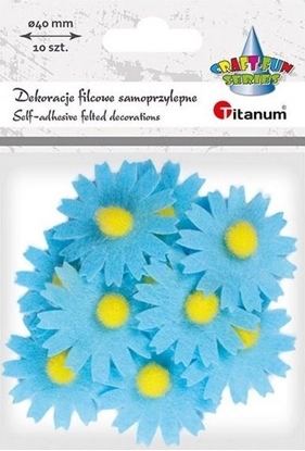Изображение Titanum Filcowe dekoracje 3D kwiaty niebieskie 10szt