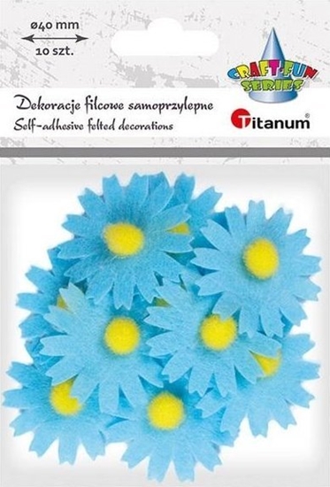 Изображение Titanum Filcowe dekoracje 3D kwiaty niebieskie 10szt