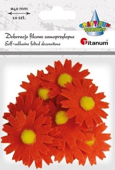 Изображение Titanum Filcowe dekoracje 3D kwiaty pomaraczowe 10szt