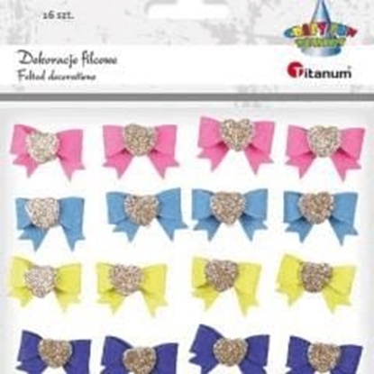 Picture of Titanum Filcowe kokardy 3D samoprzylepne 30x20mm mix 16szt