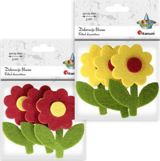 Picture of Titanum Filcowe kwiatki z odyg 3D mix 3szt
