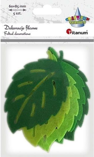 Изображение Titanum Filcowe licie 85x60mm zielone 5szt