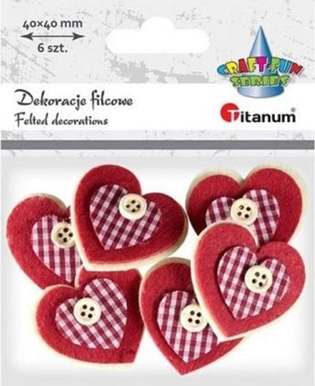 Изображение Titanum Filcowe serca 3D 6szt