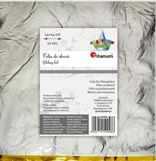 Изображение Titanum Folia do zoce srebrna arkusz 14x14cm 10szt