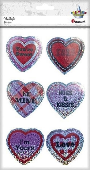 Picture of Titanum Holo serca 3D samoprzylepne mix rozmiarów 6szt