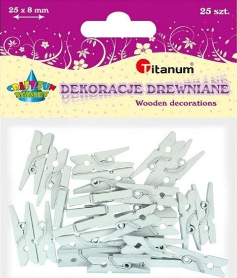 Picture of Titanum Klamerki drewniane biae 25szt