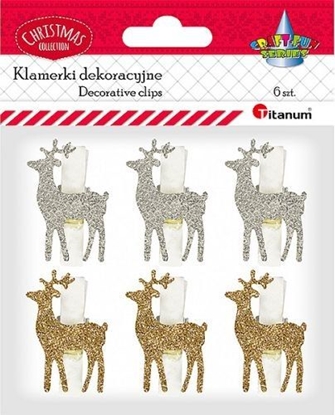 Picture of Titanum Klamerki drewniane Renifer 6szt