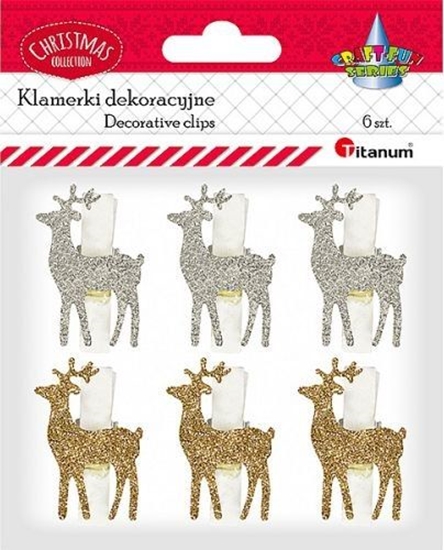 Picture of Titanum Klamerki drewniane Renifer 6szt