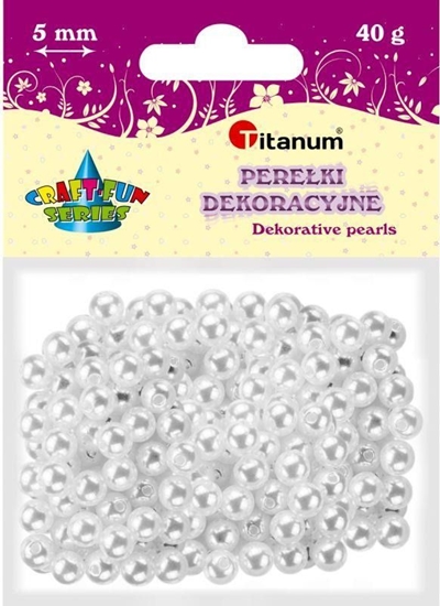 Picture of Titanum Koraliki z dziurk biae perki 5mm 40g CRAFT-FUN