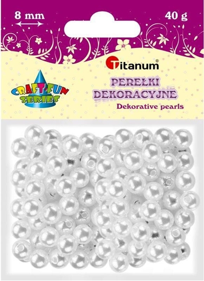 Picture of Titanum Koraliki z dziurk biae perki 8mm 40g CRAFT-FUN
