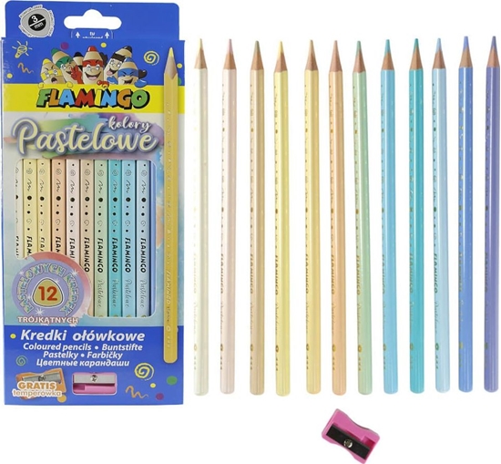 Picture of Titanum Kredki oówkowe trójktne pastel 12 kol + temper.