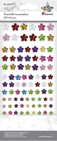 Изображение Titanum Krysztaki samoprzylepne kwiatki mix 84szt