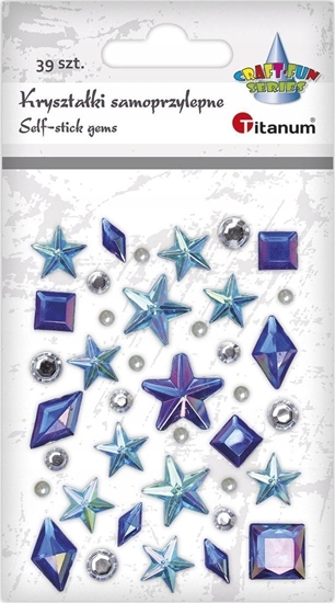 Picture of Titanum Krysztaki samoprzylepne niebieskie mix 39szt