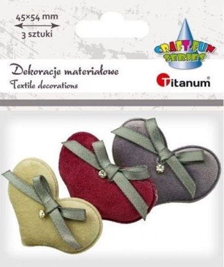 Изображение Titanum Materiaowe serca pluszowe 54x40mm 3szt