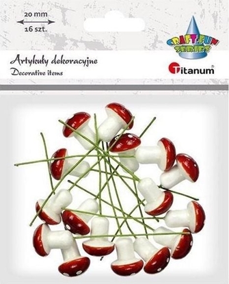 Изображение Titanum Muchomory styropianowe 17x20mm drucik 55mm 16szt