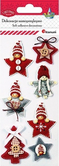Изображение Titanum Naklejki dekoracyjne gwiazdki ludziki 7 szt Boe Narodzenie