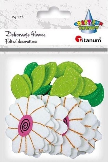 Изображение Titanum Naklejki filcowe 3D kwiatki, listki mix 24szt