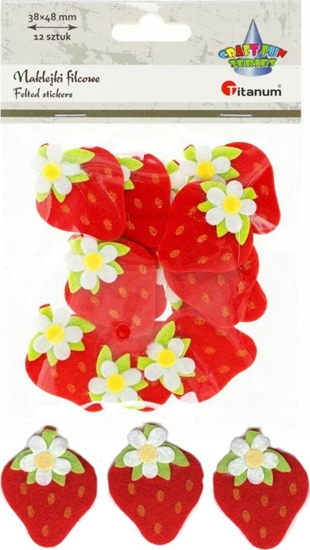 Picture of Titanum Naklejki filcowe truskawki 38x48cm 12szt CRAFT-FUN