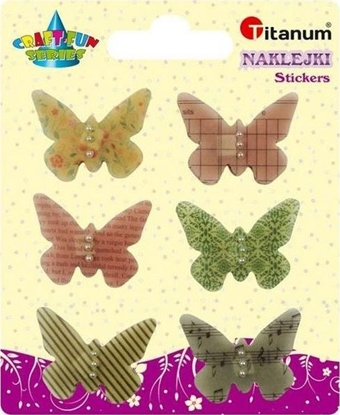 Picture of Titanum Naklejki foliowe 3D motyle 32x24mm mix 6szt