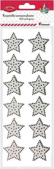 Изображение Titanum Naklejki foliowe gwiazdki biae 40mm 12szt