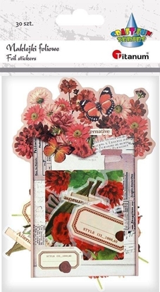Изображение Titanum Naklejki foliowe Kwiaty czerwone 30szt