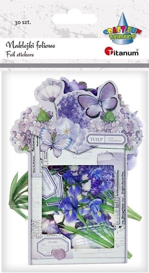 Изображение Titanum Naklejki foliowe Kwiaty fioletowe 30szt