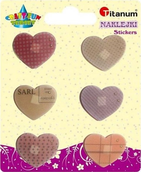 Изображение Titanum Naklejki foliowe serca mix rozmiar. czerwone 12szt