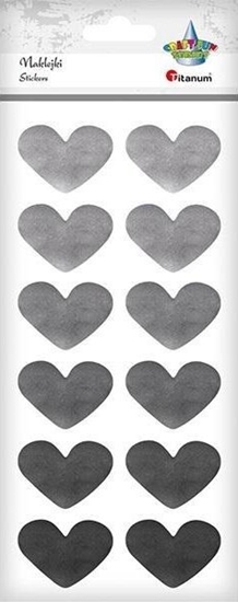 Изображение Titanum Naklejki foliowe serca srebrne 12szt.