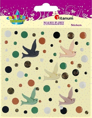 Attēls no Titanum Naklejki ywica 3D ptaszki 5szt + kóka mix 60szt