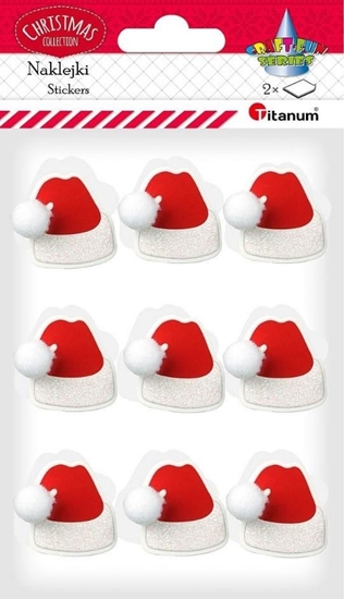 Изображение Titanum Naklejki papierowe 3D czapki Mikoaja 18szt