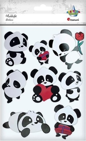 Изображение Titanum Naklejki papierowe 3D misie panda 8szt