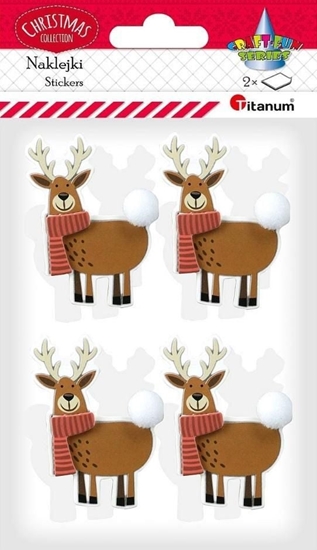 Изображение Titanum Naklejki papierowe 3D renifery 8szt