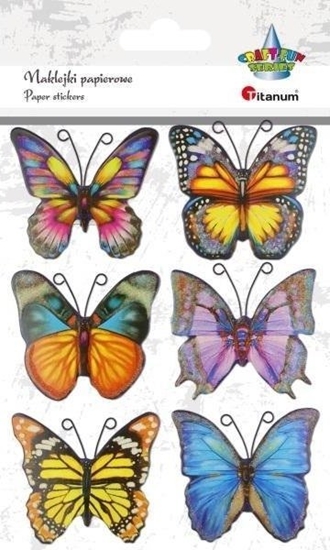 Изображение Titanum Naklejki papierowe motyle 6szt