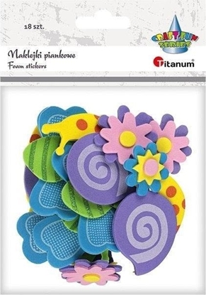 Изображение Titanum Naklejki piankowe 3D kwiaty, motyle, limaki 18szt