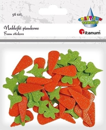 Изображение Titanum Naklejki piankowe brokatowe marchewki 56szt