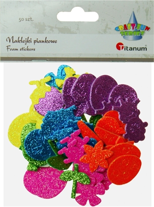 Изображение Titanum Naklejki piankowe brokatowe mix 50szt