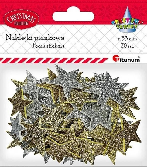 Изображение Titanum Naklejki piankowe gwiazdki 33mm mix 70szt.
