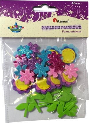 Изображение Titanum Naklejki piankowe kwiaty mix 40szt