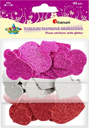 Изображение Titanum Naklejki piankowe serca mix 45szt