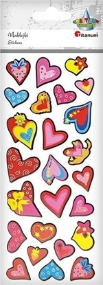 Изображение Titanum Naklejki piankowo-papierowe 3D serca mix 25szt.