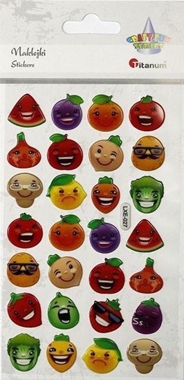 Изображение Titanum Naklejki wypuke emotikony owoce, warzywa 28szt