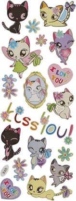 Изображение Titanum Naklejki wypuke mikkie koty, serca, kwiaty 20szt