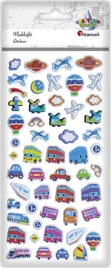 Изображение Titanum Naklejki wypuke mikkie pojazdy,planety mix 53szt