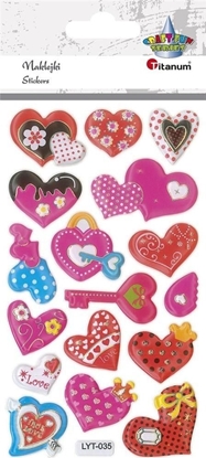 Изображение Titanum Naklejki wypuke mikkie serca mix 17szt