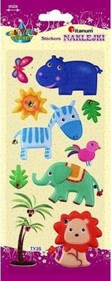 Изображение Titanum Naklejki wypuke mikkie zwierzta safari 10szt