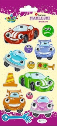 Изображение Titanum Naklejki wypuke pojazdy z ruchomymi oczami 13szt