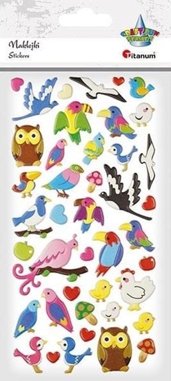 Изображение Titanum Naklejki wypuke ptaki, serca 42szt