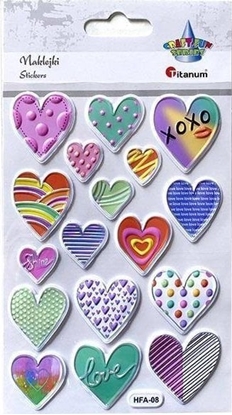 Изображение Titanum Naklejki wypuke serca mix 17szt